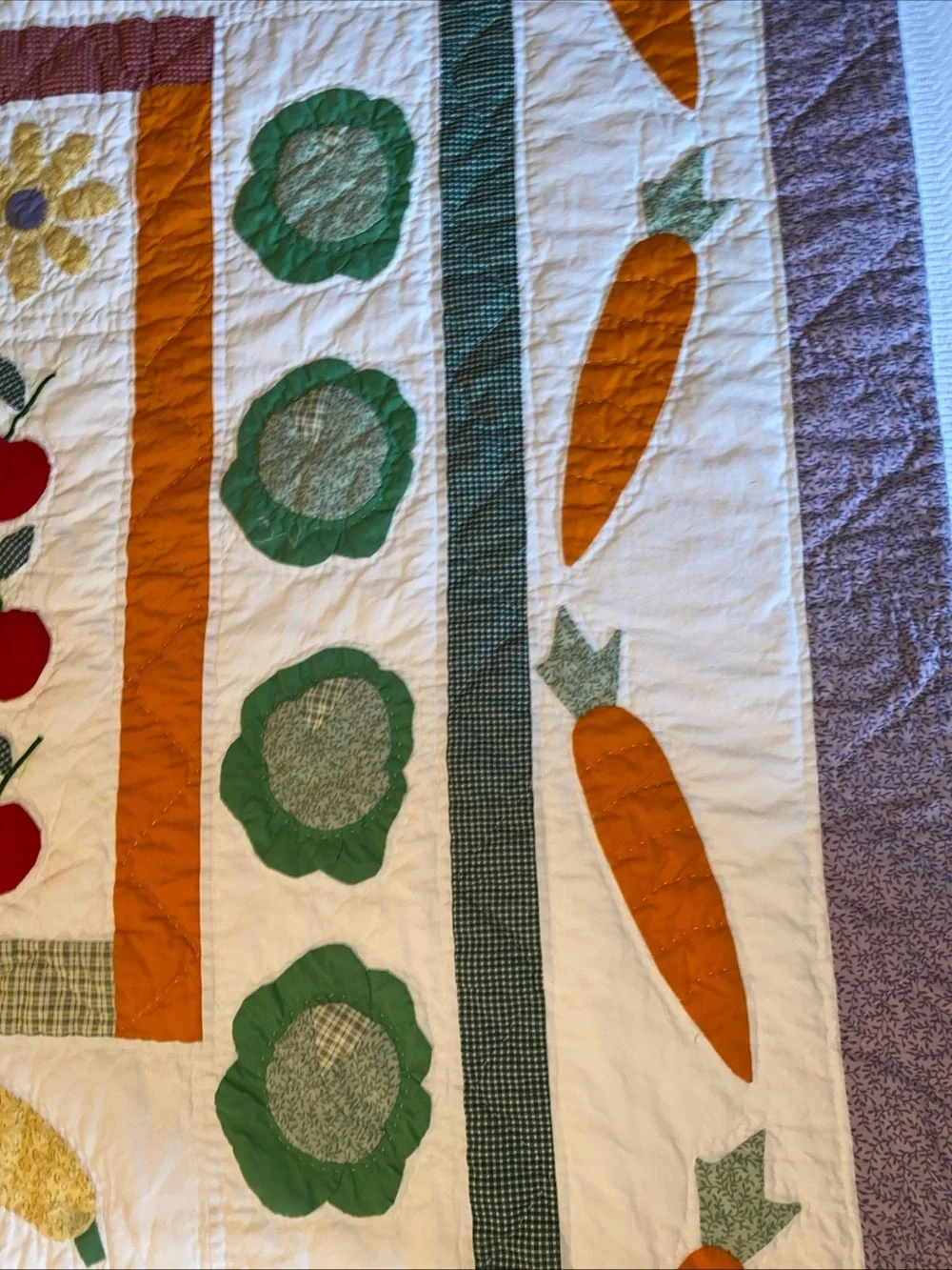 American Pacific Cotton Fruits And Vegetables Quilt Lap Quilt 49”x 59” -B8